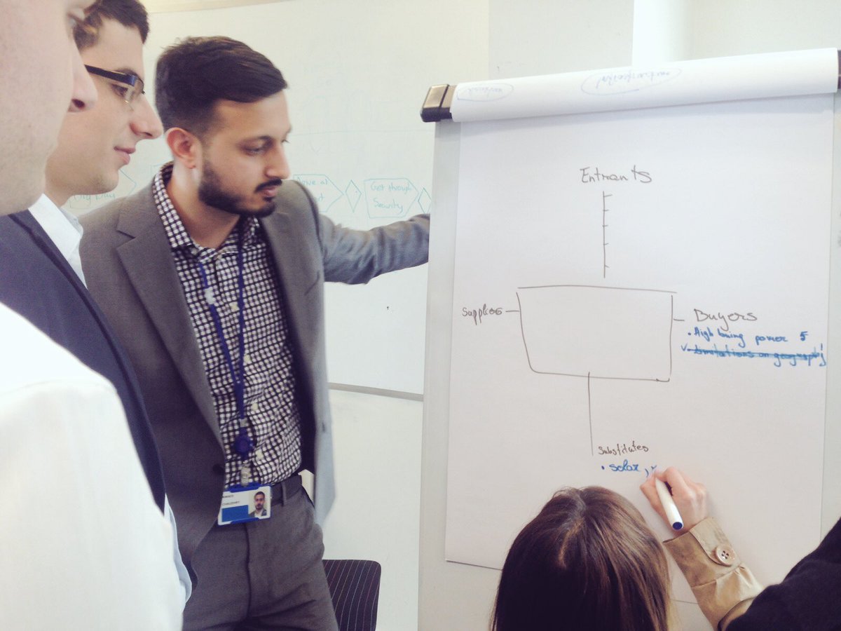 EmilyDobbing's tweet photo. Strategic analysis time! Our new CDCers trying out strategic analysis tools #Day3 #CCUKGRADS #Porters5forces https://t.co/4fgHvZdzat