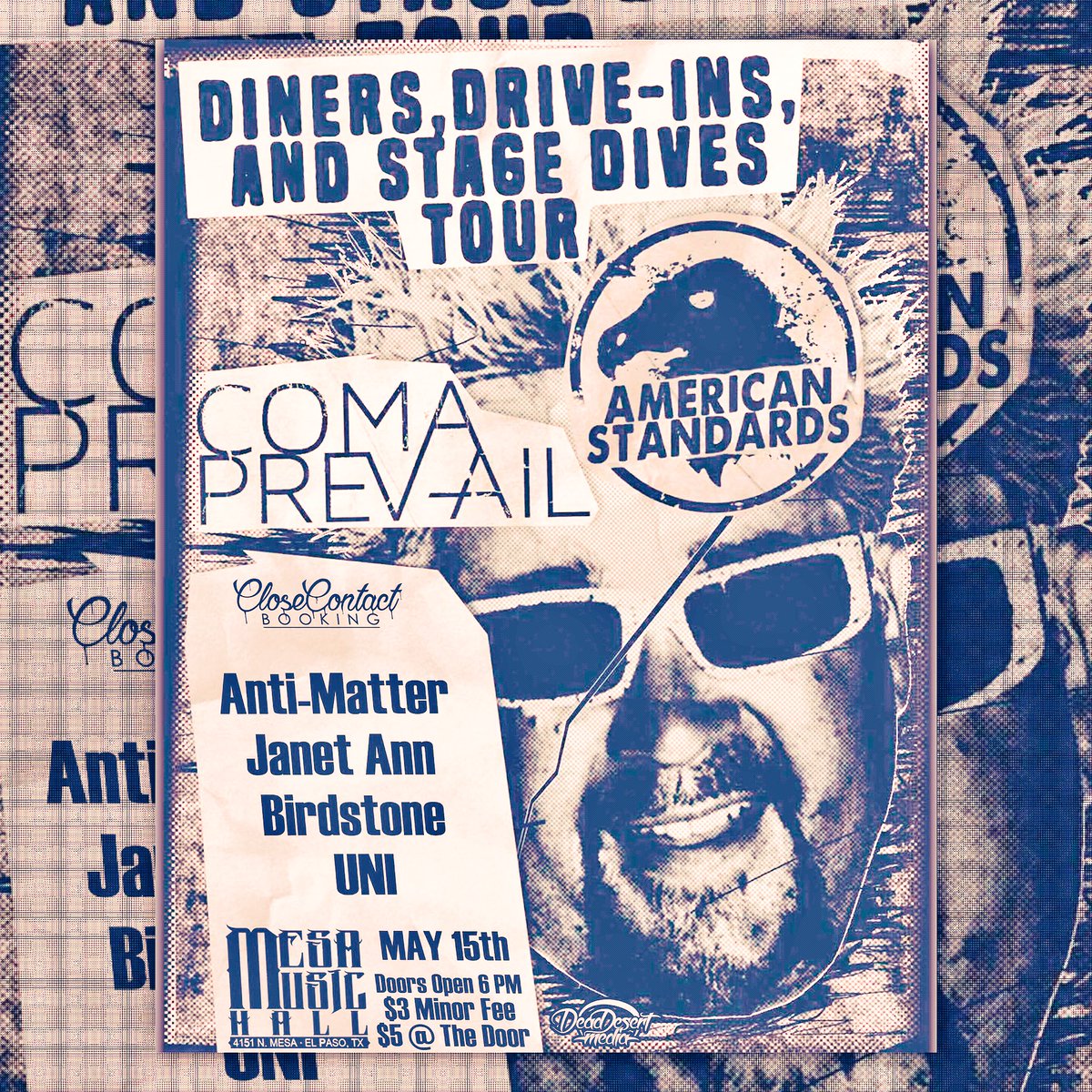 American standards and @ComaPrevail  coming down may 15th at the Mesa music hall!! #closecontactbooking #elpaso