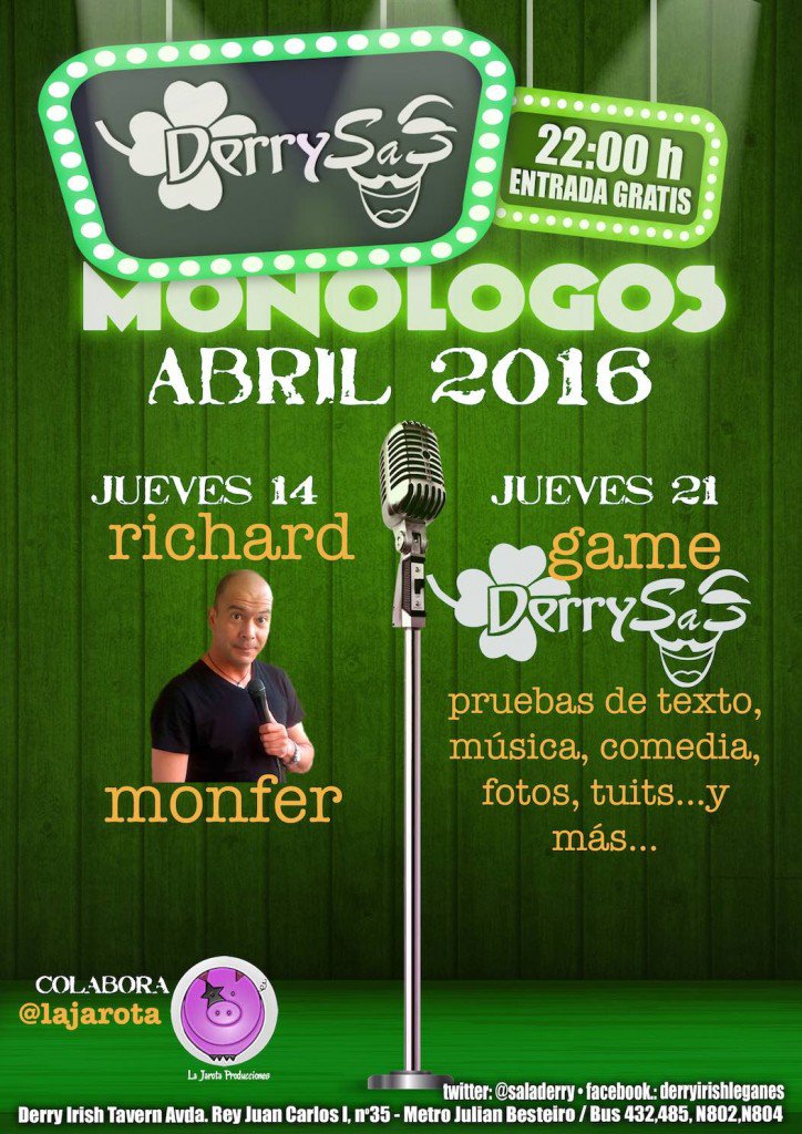 LaJarota's tweet photo. ¡Richard Monfer en Derry Irish Tavern! https://t.co/afXemMK0gt @Saladerry @Richard_Monfer @LeganesActivo  ... https://t.co/ifQUAeKbQ4