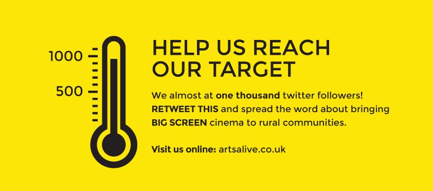 We're almost at 1000 followers! Please RT to help us reach our target. Bringing the BIG screen to a venue near you!