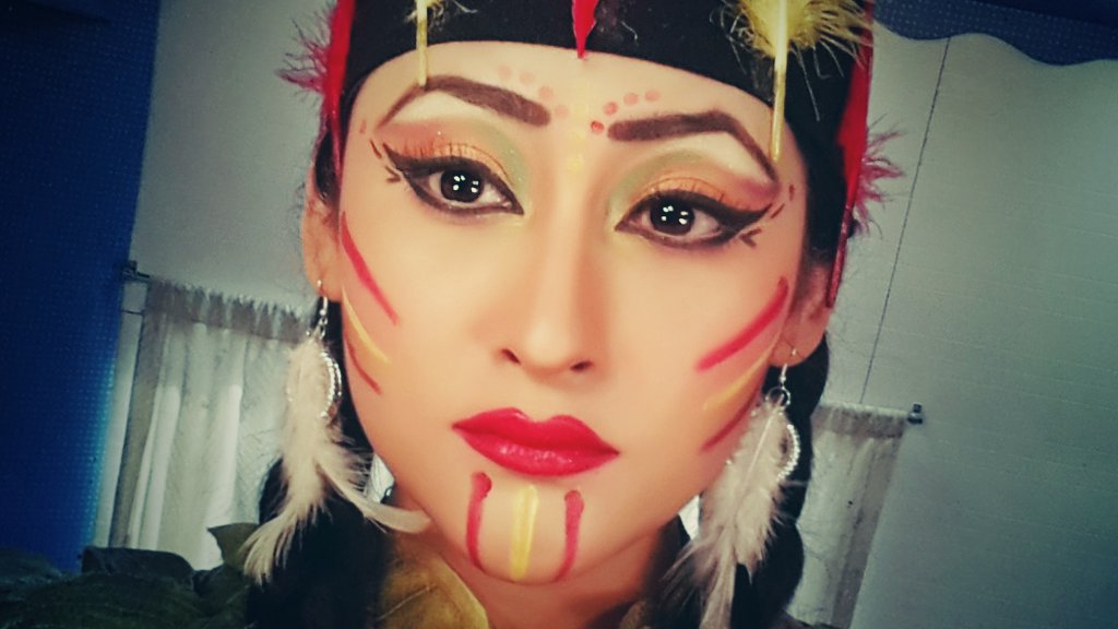 Aditi__Sajwan's tweet photo. Osa bisa - "Red Indian" ...also cause I love Red😄😄...it's the closest I can get to my jungly self. Love d drama😂 https://t.co/KI6Riej4l3