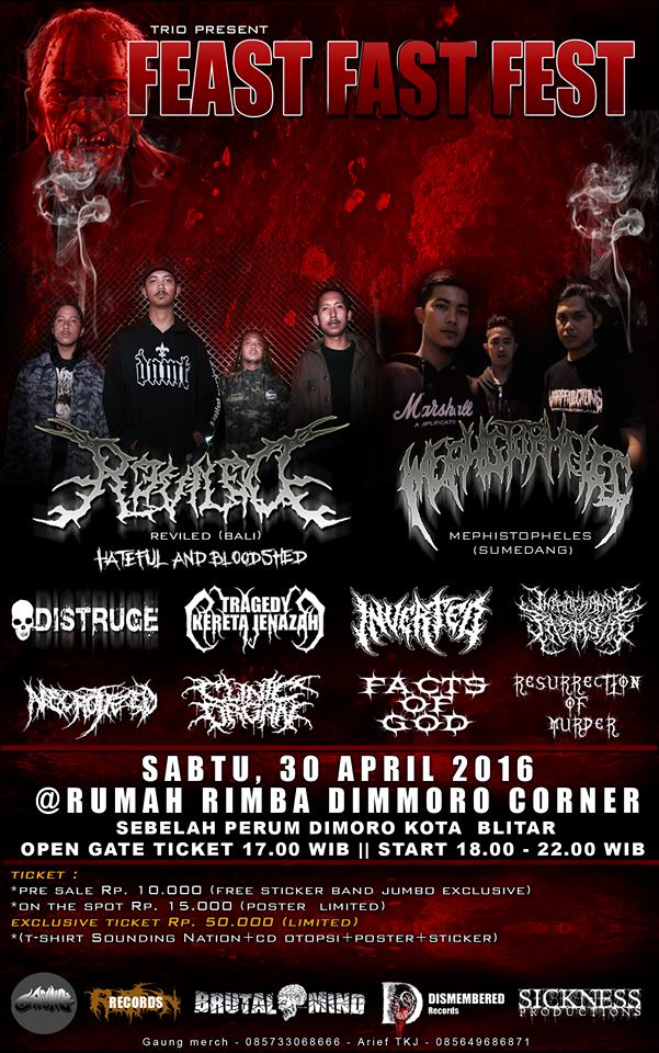 IParasite_ID's tweet photo. FEAST FAST FEST
 "Dismembering nusantara tour 2016"
 Sabtu 30 april 2016, at Rumah Rimba Dimmoro Corner" Kota Blitar https://t.co/uXZ4GqPZGS