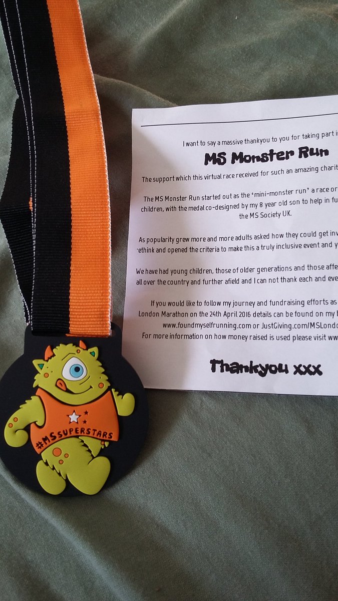 Thanks <a href="/MSmonsterRun/">Monster</a> Got my medal today ! #ukrunchat