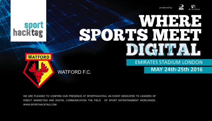 WatfordFC's tweet photo. #watfordfc are pleased to announce our presence at @sporthacktag. More info: https://t.co/pCSA6aqvHZ #SHT16 https://t.co/lYwqblaaI3