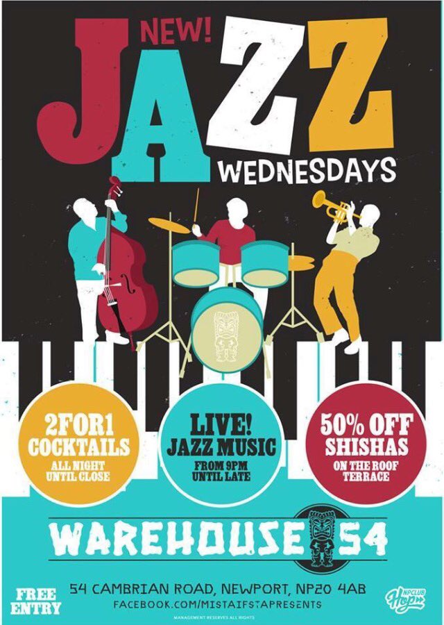 WHNewport's tweet photo. Tonight we launch the new weekly Jazz Wednesdays one of the many nights coming your way #watchthisspace https://t.co/mUW4hvuT4w