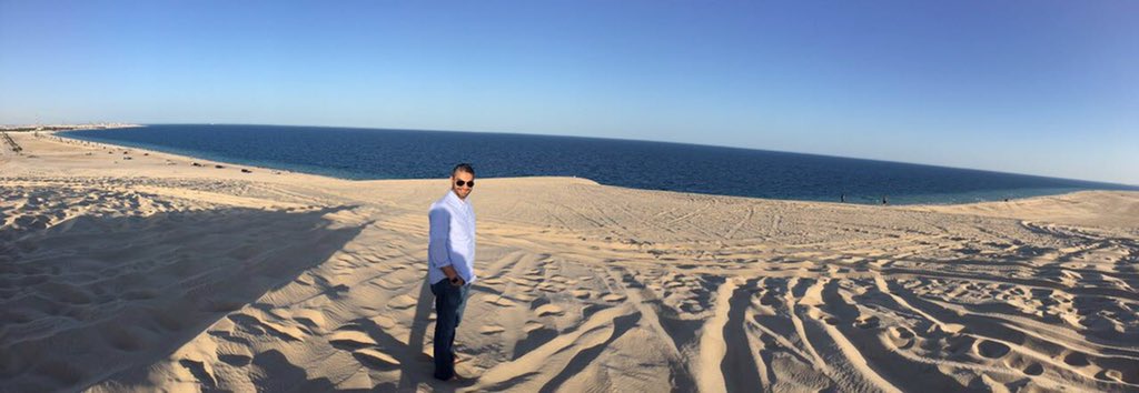 mambafight's tweet photo. In Qatar @TomMiles15 enjoying the sand dunes. https://t.co/k417EO6MfE