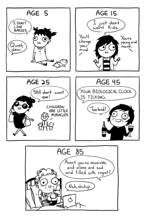 LaurenMF's tweet photo. This cartoon perfectly sums up how I feel about not wanting kids of my own. #booksaremykids #icecreaminbed https://t.co/c5TY4FkMO5