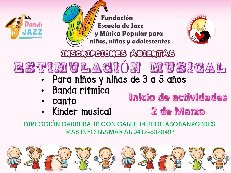 escuela_jazz's tweet photo. Inscripciones abiertas ! #felizMiercoles #Barquisimeto #educacion #music #ninos https://t.co/OaZ5MtpHE6