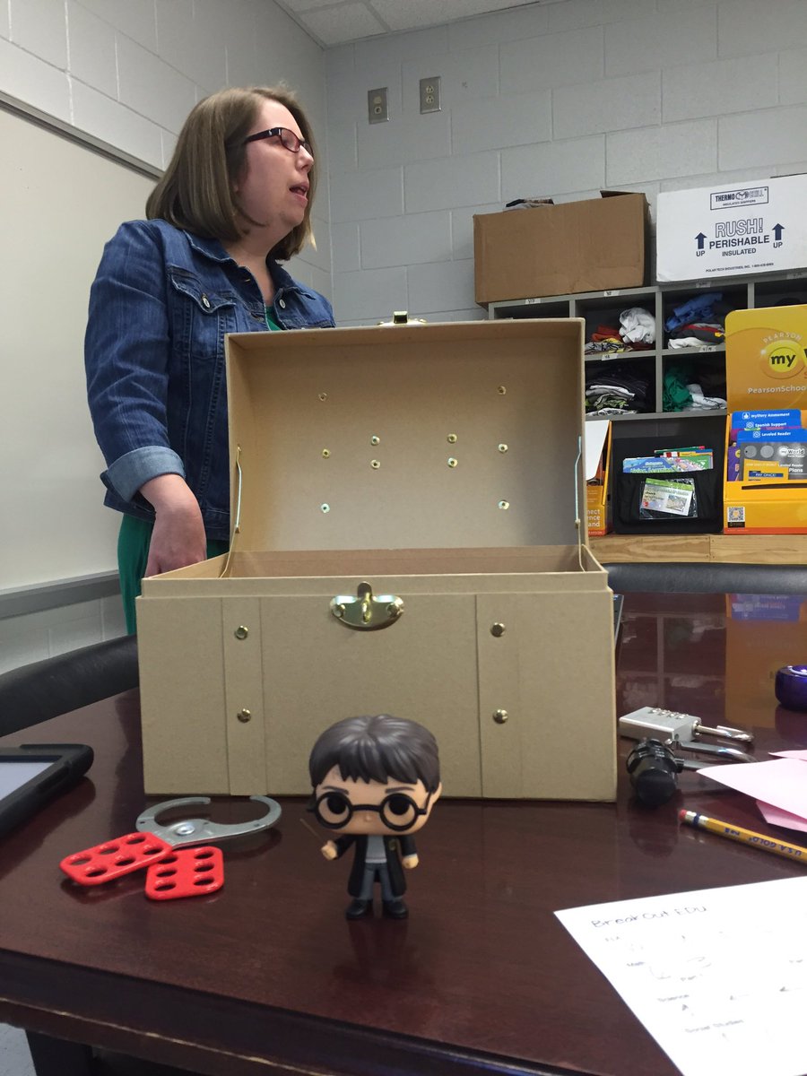 SpearmanLibrary's tweet photo. Harry Potter helped me with my PD this morning. #breakoutedu #a1digitalinnovation https://t.co/iRe5XB5NRB