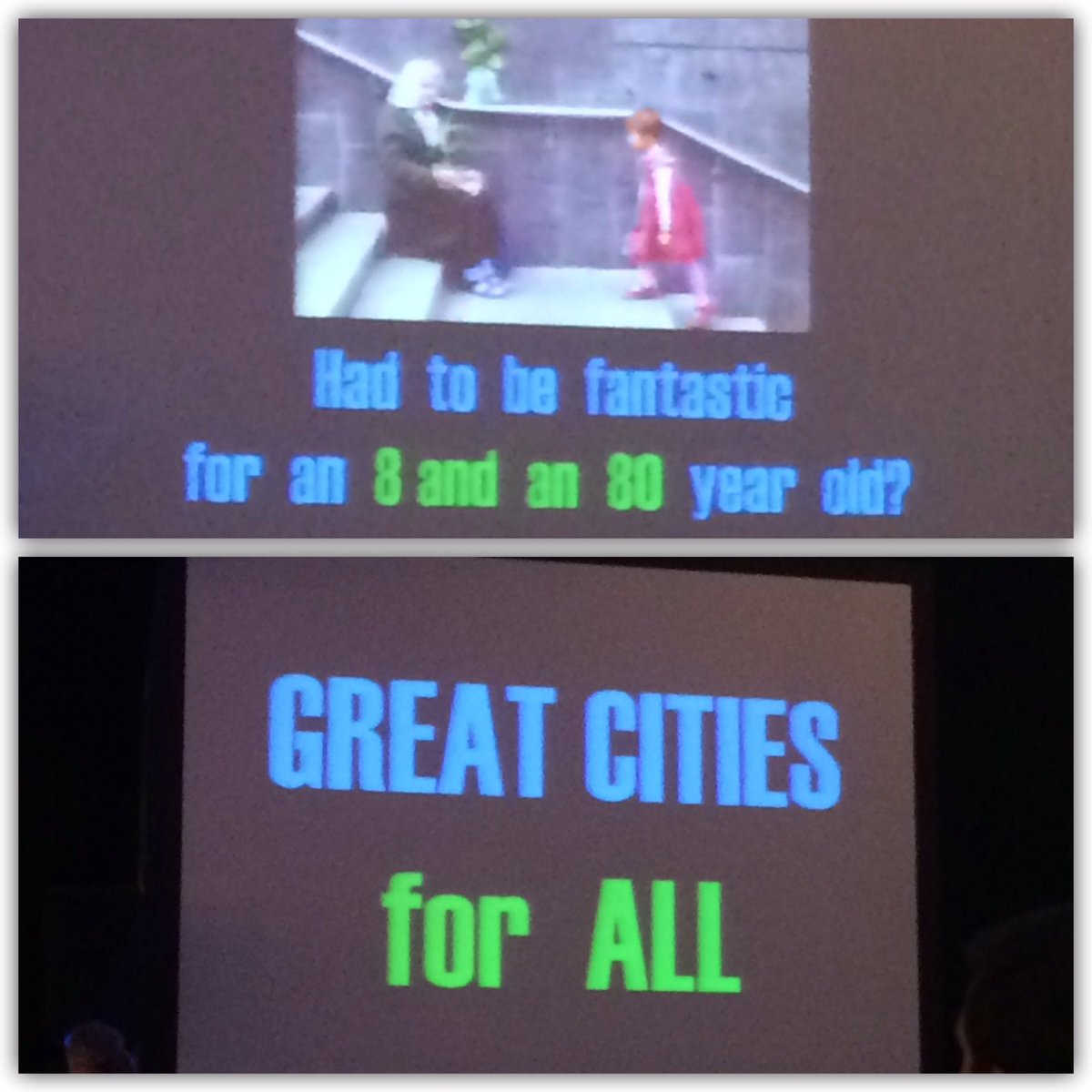 SD_IGCouncil's tweet photo. What if cities had to be great for an 8 yo and an 80 yo? #greatcities #cooligideas #intersections2016 https://t.co/f5ZovxWhDQ