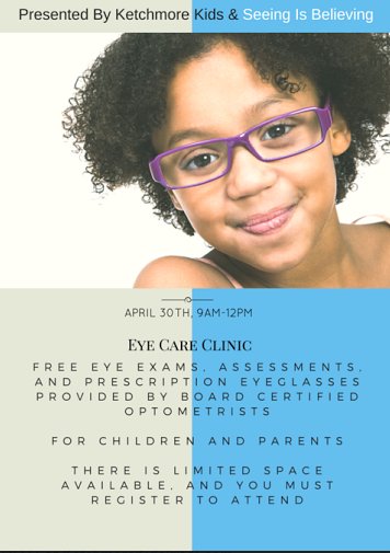 Check it out if you/your child needs a free eye assessment or glasses! Contact 980-349-0233 or KetchmoreKids@aol.com