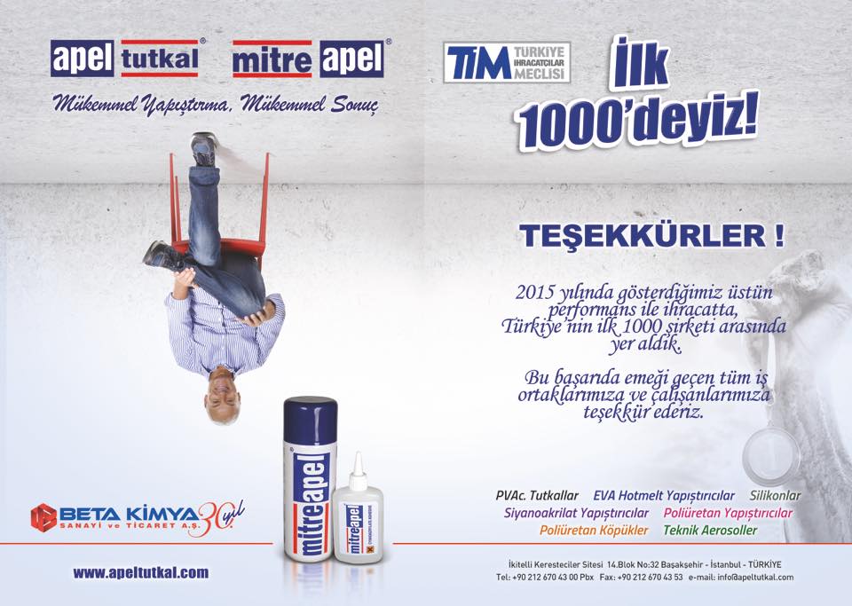 betakimya_as's tweet photo. WE FEEL VERY HONOURED THAT THE LAST YEAR, IN 2015, WE TOOK OUR PLACE AMONG THE FIRST 1000 EXPORTERS IN TURKEY. https://t.co/Ov7nvLiTQp
