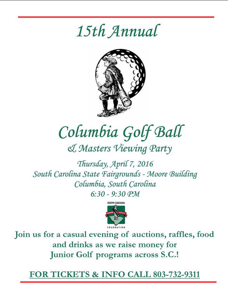 SCGA1929's tweet photo. Don't miss out on the largest golf party in SC!!  For more info - https://t.co/DcuZnI93X2  @SCJGF #itsforthekids https://t.co/hUXLeorsDZ
