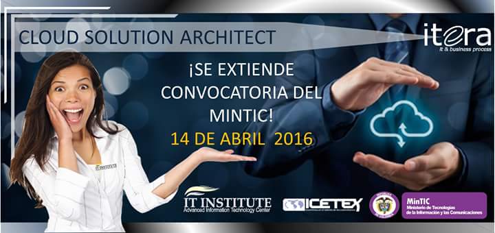 IteraColombia's tweet image. Inscríbete #CloudSolutionArchitect; #Mintic #Icetex subsidiaran el 80% @itinstituteorg, Plazo hasta el 14 de abril.