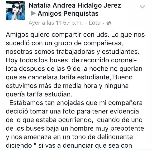 ndatos_biobio's tweet photo. [Continua Mal Trato] Y eso q están solicitando Subdidio del @gorebiobio #FlaitesAlVolante #LotaConce DaleRT #Molesto https://t.co/LHrtAwXzr8