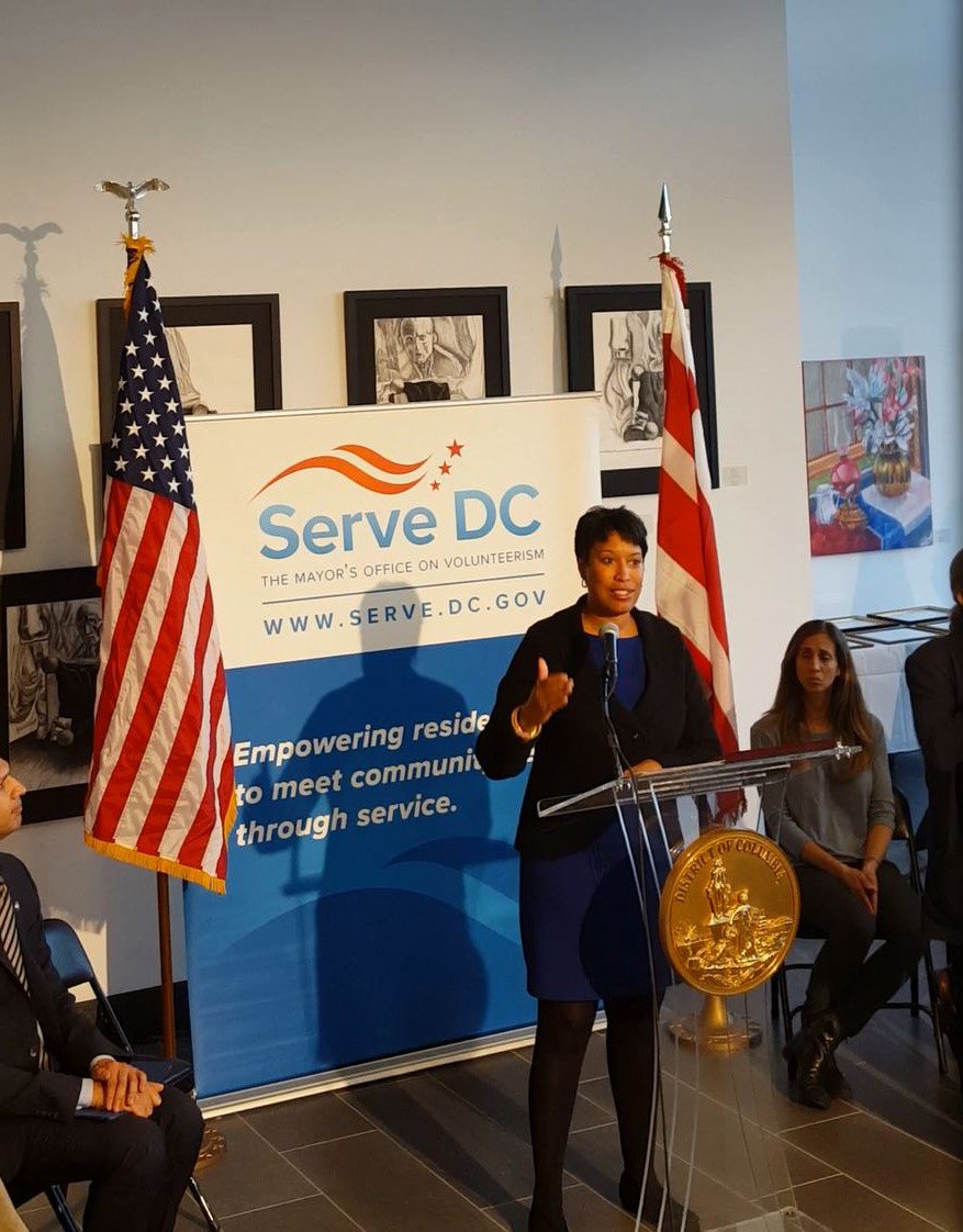 "Everybody can be GREAT b/c anybody can SERVE" -- MLK Jr., quoted last night by DC's own <a href="/MayorBowser/">Mayor Muriel Bowser</a> #Mayor4Service