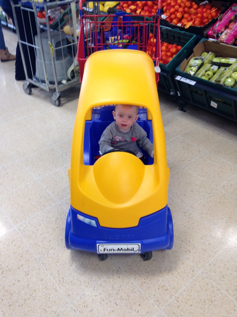 LillyHarper15's tweet photo. Went for a spin around Tesco yesterday in. The fun-Mobil https://t.co/5i3WYOxOoz