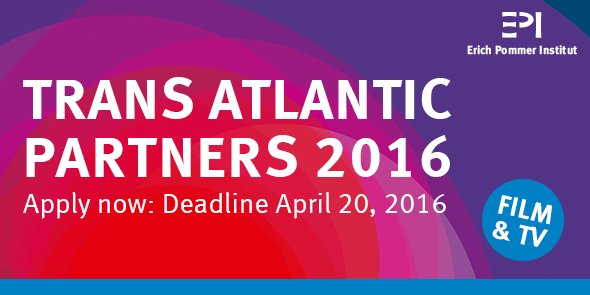 Apply now, TRANS ATLANTIC PARTNERS 2016, deadline: April 20,coproduction-training.com #coproduction @ErichPommerInst
