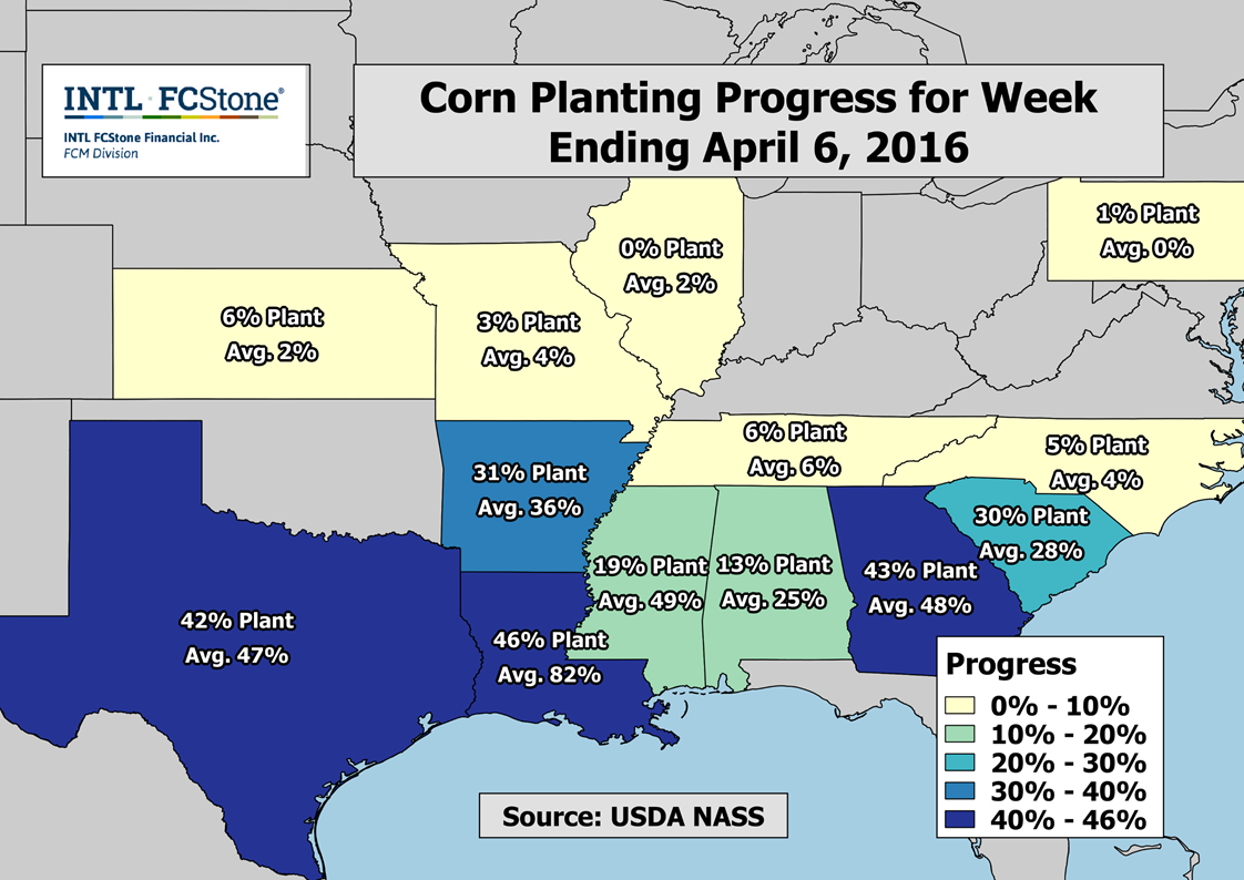 StoneX_Official's tweet photo. Corn Planting Progress (Week Ending April 6, 2016) via @laceywardfcs https://t.co/Ab07fKoyWq https://t.co/zFmGSHLUcJ