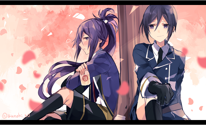 薬研藤四郎 「【お題:桜】花見
#薬研藤四郎版お絵描き60分一本勝負 」|ゆのひとのイラスト