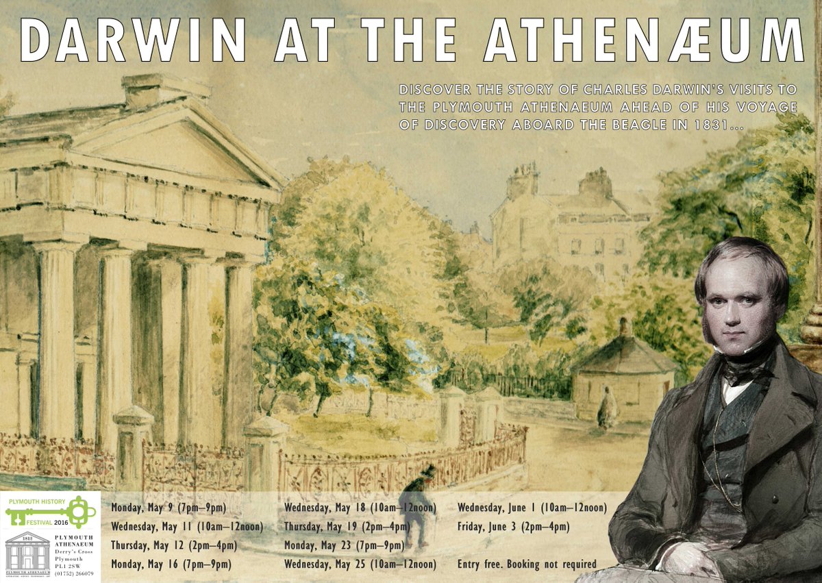 Darwin <a href="/PlymAthenaeum/">Plymouth Athenaeum</a> exhibition in May-June as part of <a href="/plymhistoryfest/">PlymHistoryFest</a> #PHF2016 Details: plymhistoryfest.wordpress.com/exhibitions/