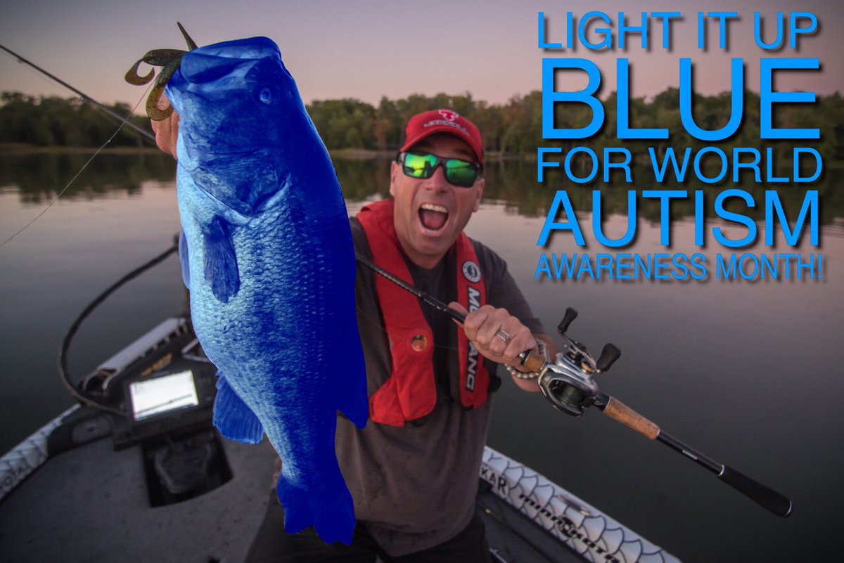 DaveMercer's tweet photo. Please RT my blue bass in support of my daughter &amp; the millions of others living life with #Autism #LightItUpBlue https://t.co/3Na4dwdf4T
