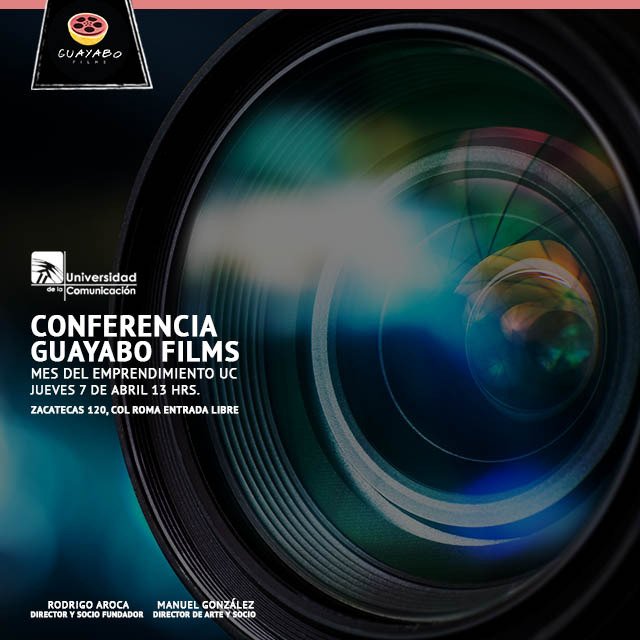 GuayaboFilms's tweet photo. ¿Te interesa el #cine, el #audio y el #video? ¡Ven a nuestra #conferencia mañana! En la @UC_oficial #Empréndete https://t.co/AtZb8CqyBP