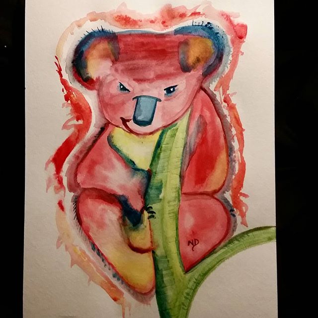 Fun little koala piece by @paintedwithwords using #royalbrushart watercolors for #WatercolorWednesday.