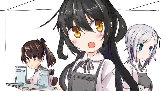 ('・ω・`)遅刻よー
駆逐艦によるファミレス的な
#艦これ版深夜の真剣お絵描き60分一本勝負
#艦これ版真剣お絵描き60分一本勝負_20160406 