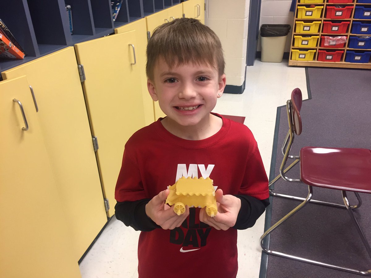 Mrs_Clark54's tweet photo. First engineer ready to test his pasta car! #kme302 #kaneland302 https://t.co/JdLCvadtlx
