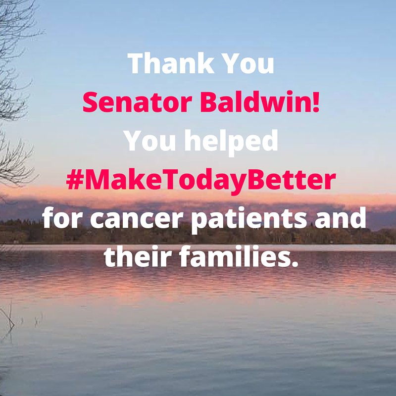 ACSCANWisconsin's tweet photo. @SenatorBaldwin, thank you for #MakingTodayBetter for cancer patients. https://t.co/x0Fx5gg81w