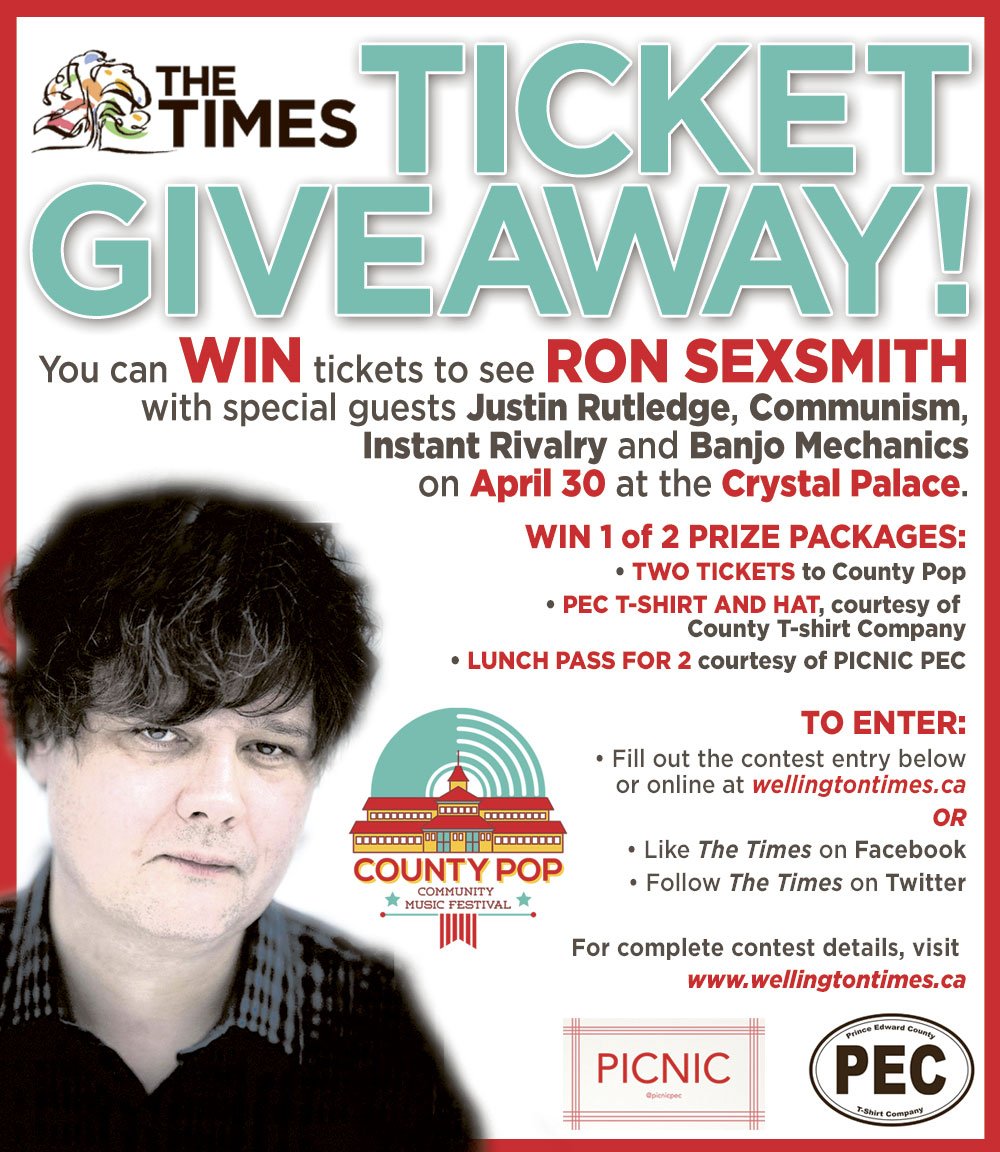WellingtonTimes's tweet photo. Ticket Giveway
To enter simply follow The Times &amp; retweet this post.You could win 1 of 2 COUNTY POP PRIZE PACKAGES! https://t.co/uEoYwm9Jk5