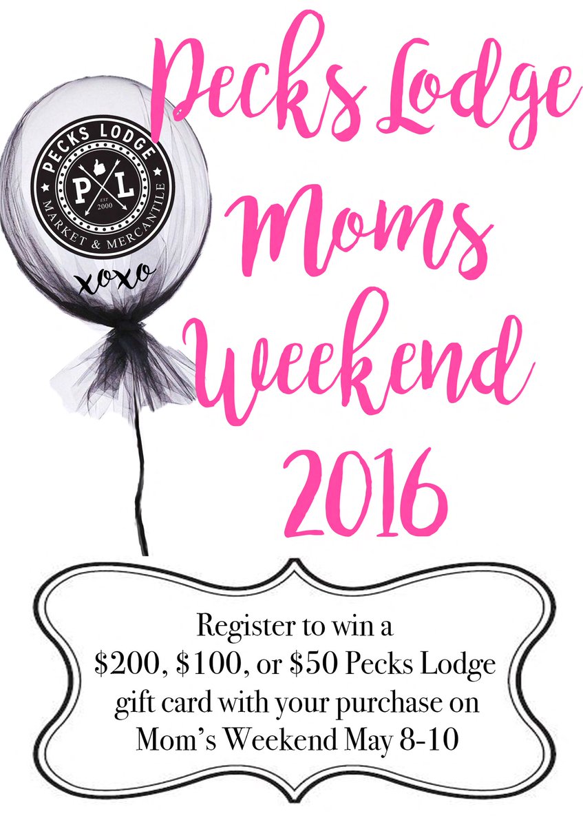 peckslodge's tweet photo. Calling all moms! Come shop with us during Mom's Weekend for a chance to win a $200, $100, or $50 gift card! 💗🎀🛍💄 https://t.co/gHFNd7W5Kl