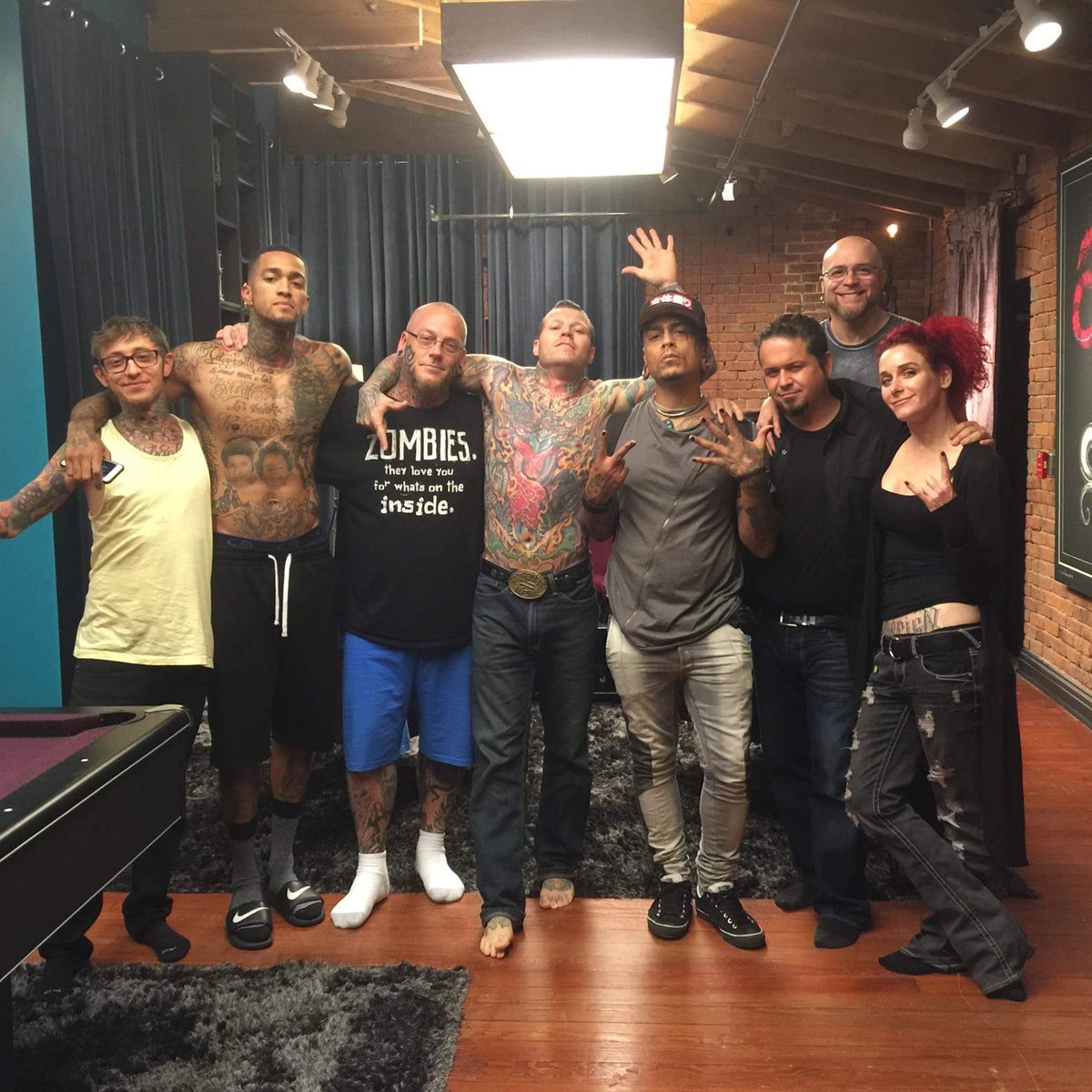 AlexAcesHigh's tweet photo. What a pleasure it was. @Antmikes @ChristiaNation_ @Cleen_Rock_One @25footPhantom @Sausagekingtat @saintmarqtattoo https://t.co/4LryHWrmpn