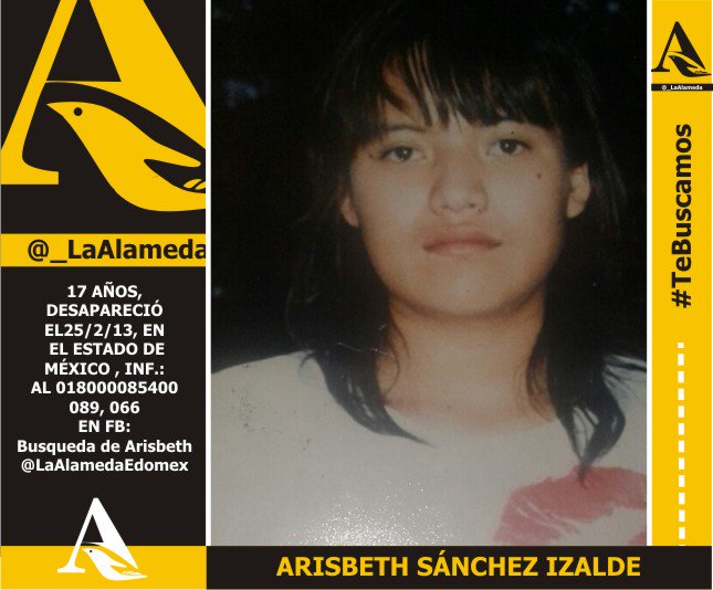 #TeBuscamos Aristbeth Sánchez Izalde, 17 años, 25/2/13 #Edomex
#Toluca #Ecatepec <a href="/IzaldeCoronel/">Irma Izalde Coronel</a>  <a href="/GenaroHita/">Genaro Hita</a>