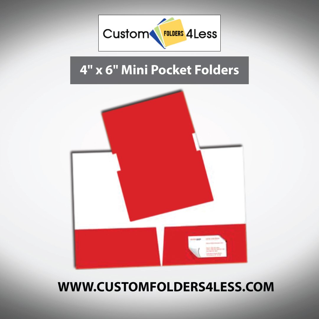 customfolder's tweet image. 4" x 6" Mini Pocket Folders