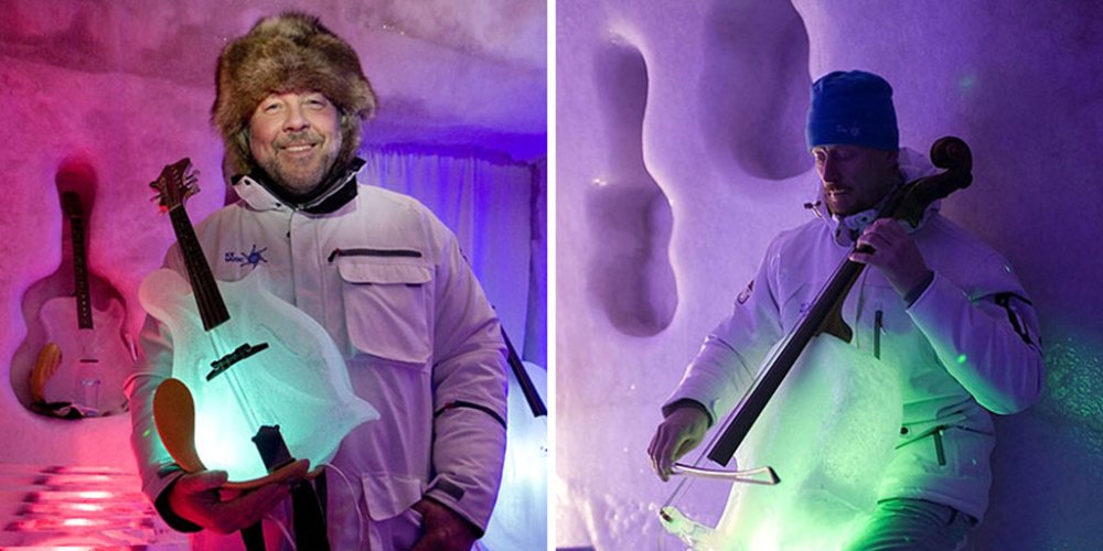 therugseller's tweet photo. This guy makes instruments out of ice and puts on concerts in an igloo https://t.co/bVrg7I2evd #TimLinhart https://t.co/wRut5MScp8