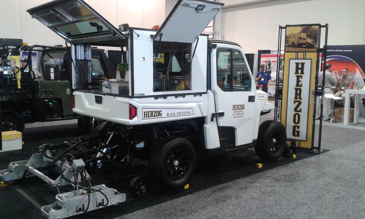 TrainsMagazine's tweet photo. Rail detection and inspection, made even more mobile by @HerzogRailroad and @PolarisORV. #ASLRRA2016 https://t.co/mTowwiWs5A