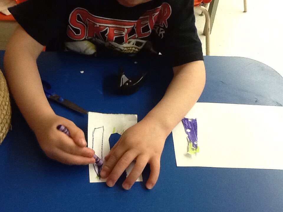 FTEEP's tweet photo. We read the Very Hungry Caterpillar. We're making our own and deciding what they will eat. H chose eggplant #ymm https://t.co/ePxVvoBqYY
