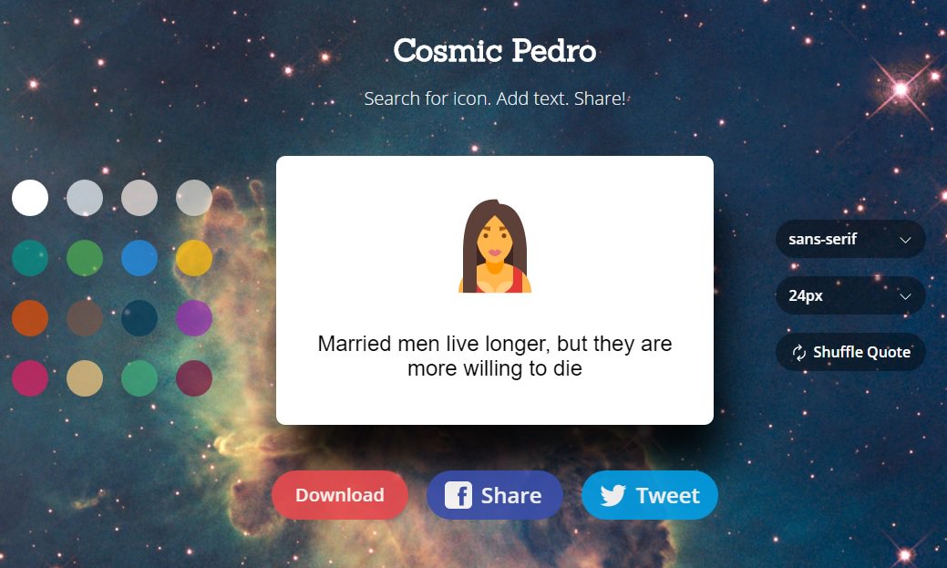 TimeAngelina's tweet image. Easily create and post images like this to #Facebook and #Twitter with COSMIC PEDRO! icons8.com/pedro