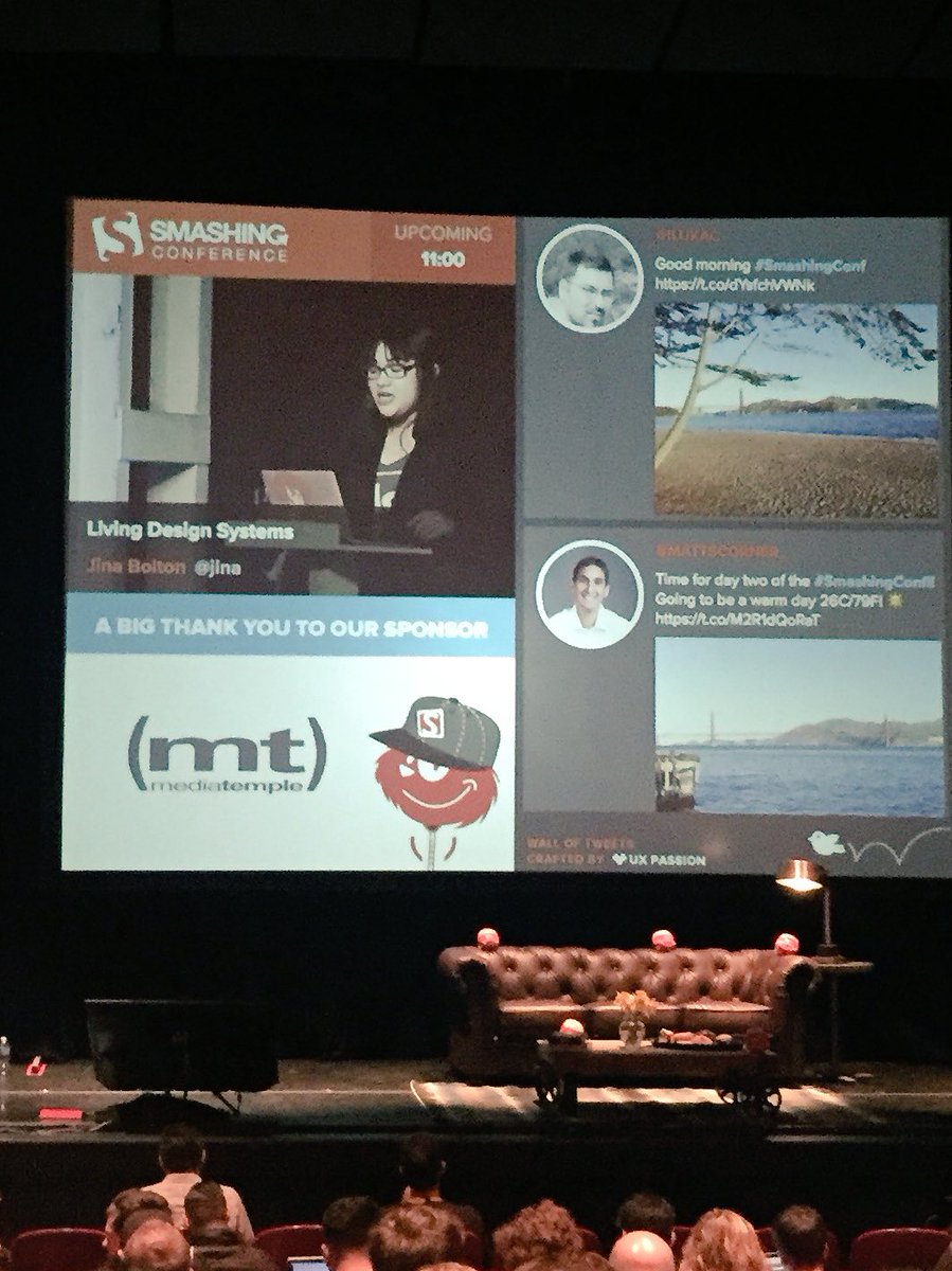 Can't wait to see my friend <a href="/jina/">Jina Anne</a> speak at Day2 #smashingconf ! She's like... Totally famous. 😜