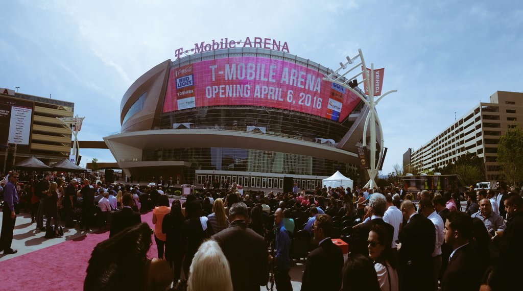 ReyBouknight's tweet photo. Magenta becomes the new black today in #LasVegas. #TMobileArena Press Conference. #LiveatTMA https://t.co/PKAXSRSvxq