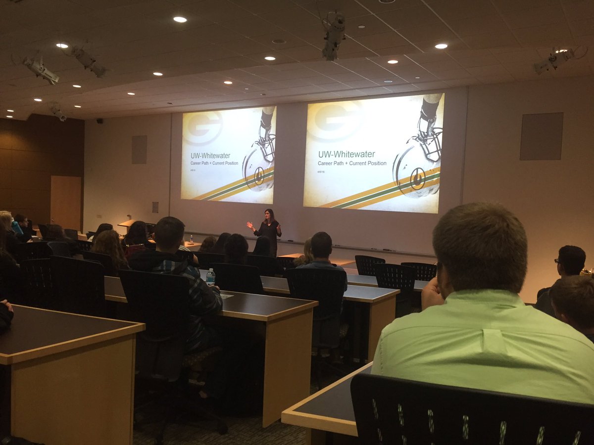 UWW_ACTIVE's tweet photo. Gaining an insight into the @packers business world from the Director of Brand + Marketing, Joan Malcheski 🏈 https://t.co/a6xzTJN1gT