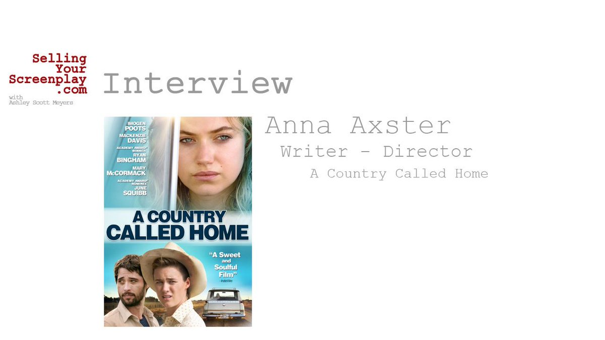 Anna Axster talks about her new film <a href="/ACCHMovie/">ACountryCalledHome</a> w/ <a href="/RyanBingham/">Ryan Bingham</a> #scriptchat #screenwriting sellingyourscreenplay.com/podcasts/sys-p…