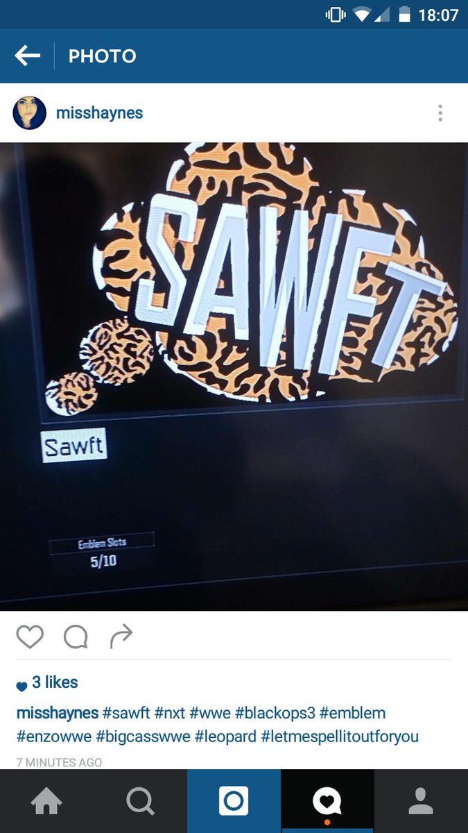 ItsMrsBushi's tweet photo. So.. Messing around on #BlackOps3Emblems and this happened #WWE #enzo #bigcass #letmespellitoutforyou #SAWFT #emblem https://t.co/RgcRNSE1cB