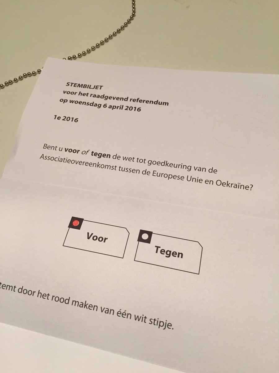 Wie ben ik om Oekraïne democratie &amp; onszelf stabiliteit &amp; welvaart te ontzeggen? Natuurlijk stem ik voor dit verdrag