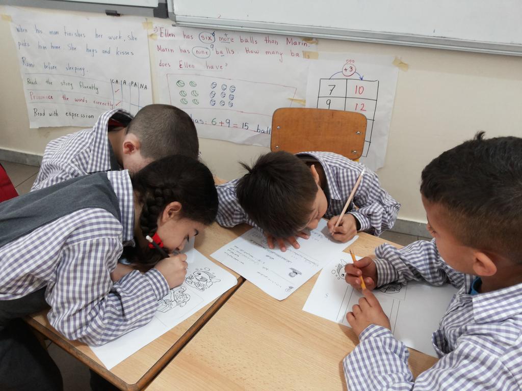 @DawhaHighSchool 
التعاون سر النجاح#متعلمو الأول الأساسي عبروا عن الصور بجمل تامة المعنى