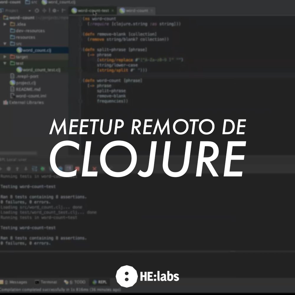 helabs's tweet photo. Hoje é dia de Meetup Remoto de Clojure às 19h! Acesso: https://t.co/7MAjRaoFpO #clojure #clj https://t.co/a9Rfhon2xi