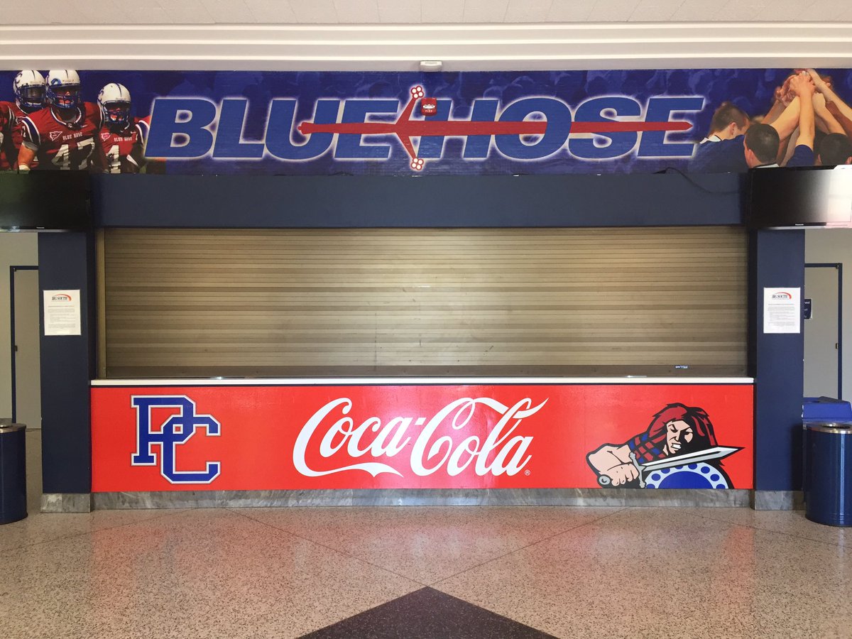 ScotsmanClub's tweet photo. Thirsty anyone? @BlueHoseSports upgrades the concession stand swag thanks to @CocaCola! #GoHose #LovinIt https://t.co/AeSLVnMEhC