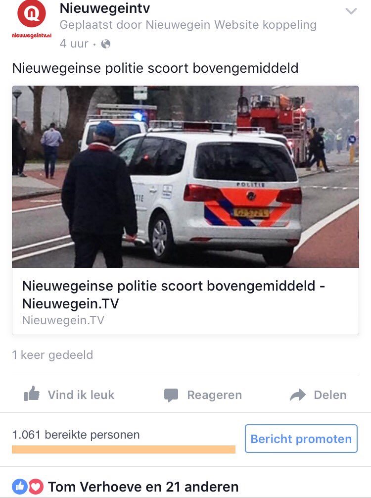 Gelijk over de 1000 views dit berich @PolNieuwegein. En allemaal likes👍🏻